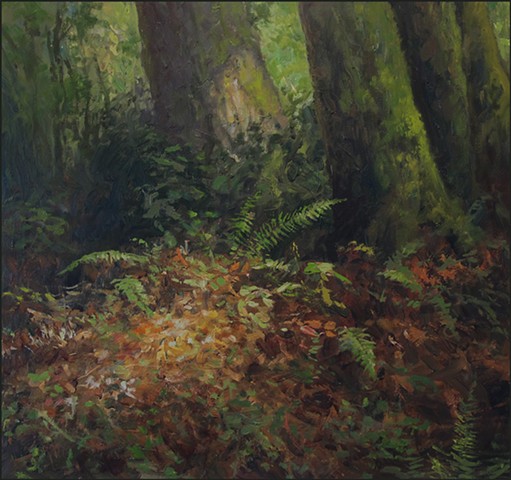 oil_on_board, landscape, forest, woods, realist, representational, trees