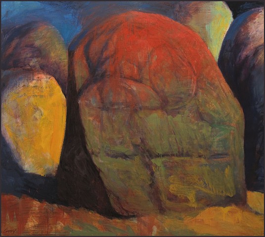 saturated color, stones, rocks, abstract, figurative, expressionist, landscape