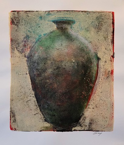 acrylic, abstract, work on paper, pastel, monotype, gel plate, gelli