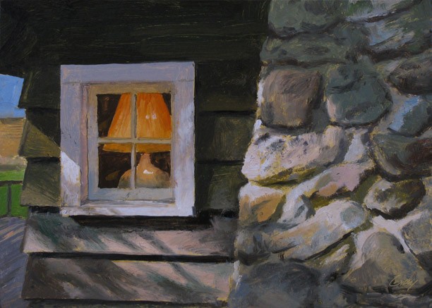 window, cabin, building, realist_painting