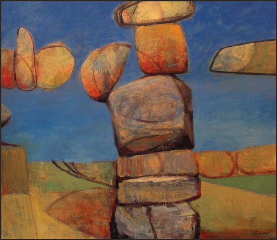 saturated color, stones, rocks, abstract, figurative, expressionist, landscape, whimsical
