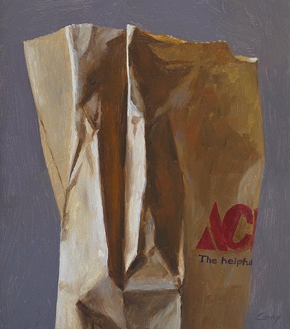 Paper sack with "Ace" logo.