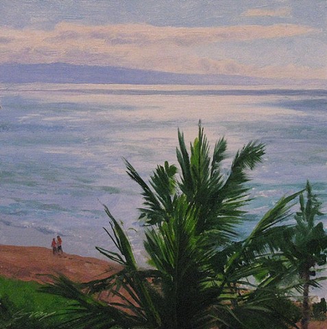 small_painting, miniature_art, ocean, daily_painting, palm_trees, maui