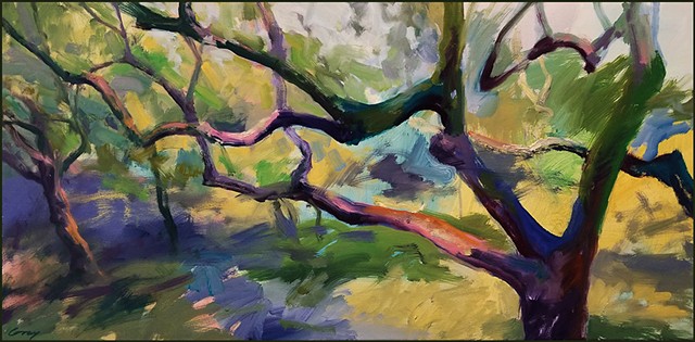 semi-abstract, representational_art, realism, landscape, france, provence, trees, olive_trees, contemporary, painterly