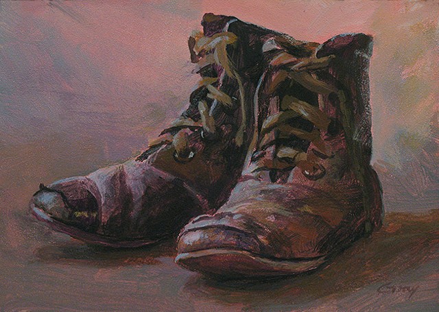 small_painting, miniature_art, boys_shoes, daily_painting