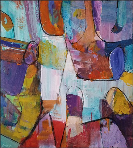 abstract, acrylic, colorful, acrylic on board, mixed media