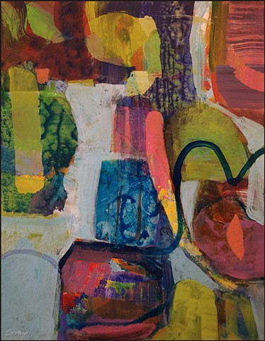 abstract, acrylic, colorful, acrylic on board