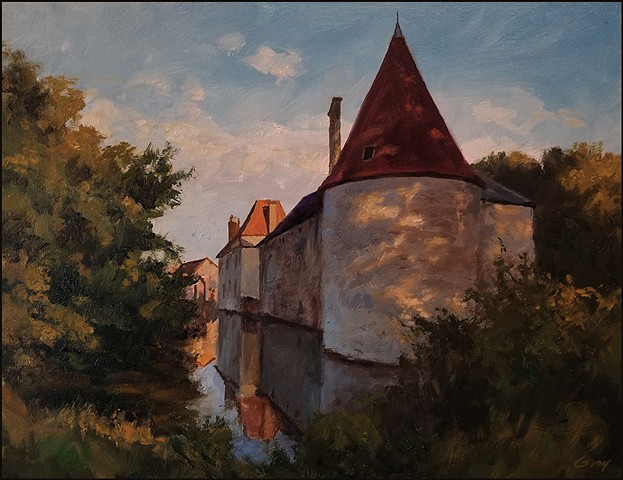 realist_art, realism, landscape, france, provence, rustic_scene, chateau, french_chateau, nature, burgundystone