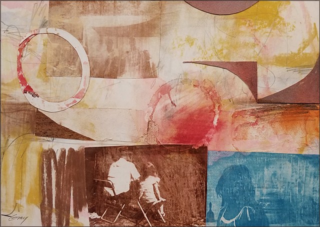 drawing, collage, pastel, abstract, figurative, family