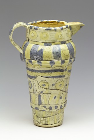 clay ceramic pottery pitcher doodle nerikomi by sara swink