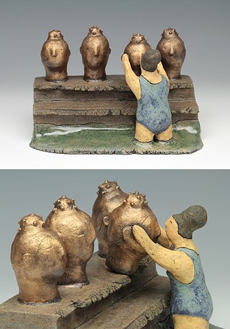 ceramic figure Buddha by Sara Swink