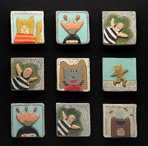 ceramic wall pieces by Sara Swink