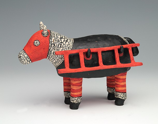 ceramic figure with horse by Sara Swink
