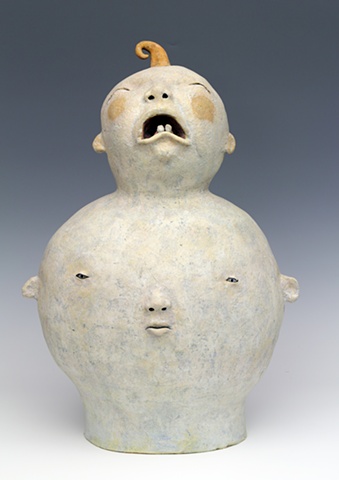 clay ceramic sculpture baby by sara swink