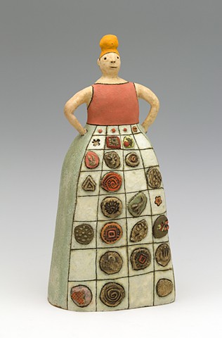 ceramic figure flower girl elements periodic table calendar by Sara Swink