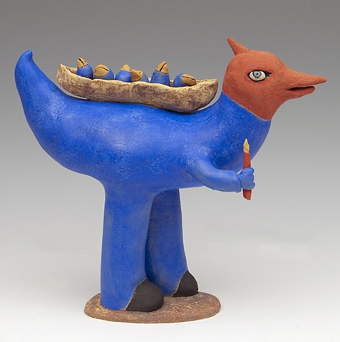clay ceramic sculpture animal bird by sara swink