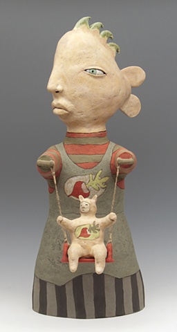 clay ceramic sculpture animal radish by sara swink