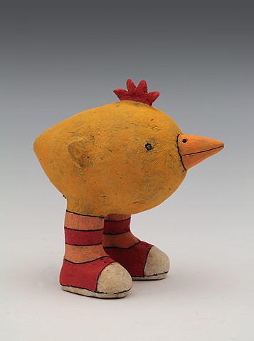 ceramic figure bird tennies by Sara Swink