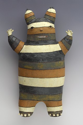 ceramic figure striped Wally by Sara Swink