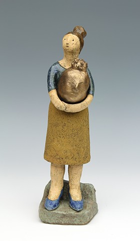 clay ceramic sculpture Buddha by sara swink