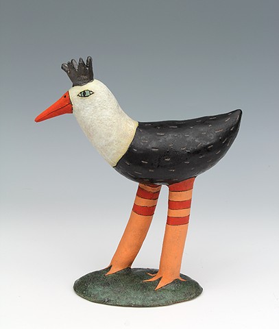 ceramic figure animal bird by Sara Swink