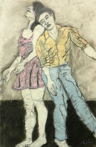 Mixed media, Charcoal, Graphite, Acrylic, Synthetic Yupo Paper by Barbara Felix