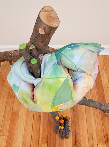 Heather Brammeier Jessica Bingham branches tubing colorful sculpture hive abstract installation fiber art