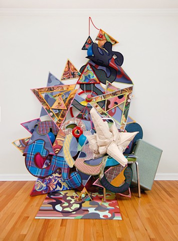 Heather Brammeier installation mixed media found objects colorful abstraction