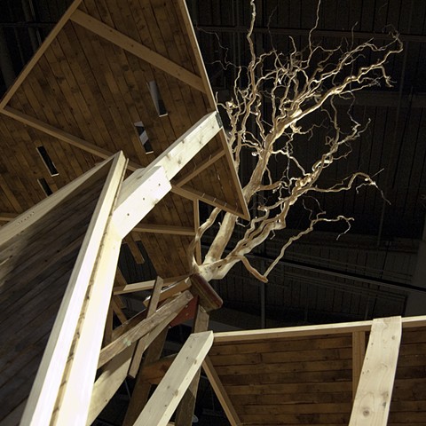 heather brammeier artwork installation sculpture reclaimed materials willow tree