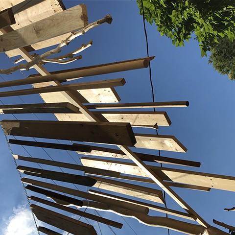heather brammeier artwork treehouse installation found materials