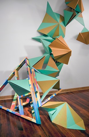 Heather Brammeier artwork installation sculpture colorful cardboard geometric abstraction Peoria 