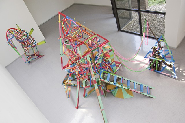 Heather Brammeier artwork installation colorful abstract sculpture tubing art installation Tower