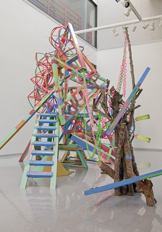Heather Brammeier artwork installation colorful abstract sculpture tubing art installation Tower
