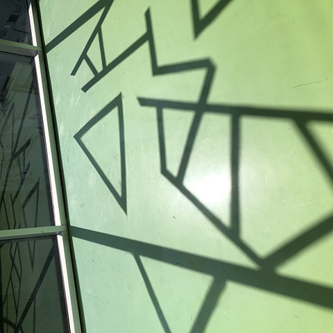Heather Brammeier window installation light fabric color shadow art hyde park art center