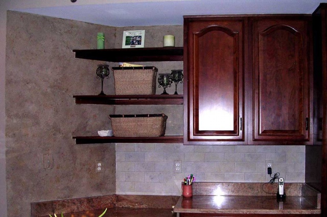 Faux painted Tile Backsplash