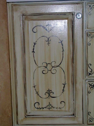 Glazed Hand Painted Cabinets
