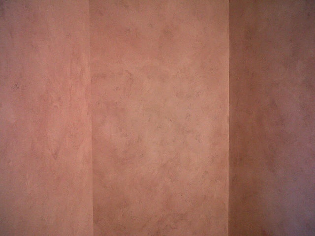 Tri color glazing in powder room.  