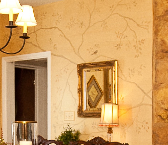 Close-up of the wall treatment