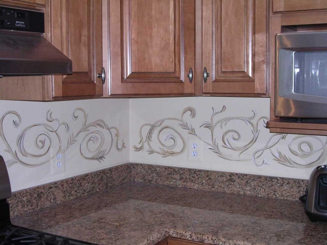 Hand Painted Backsplash