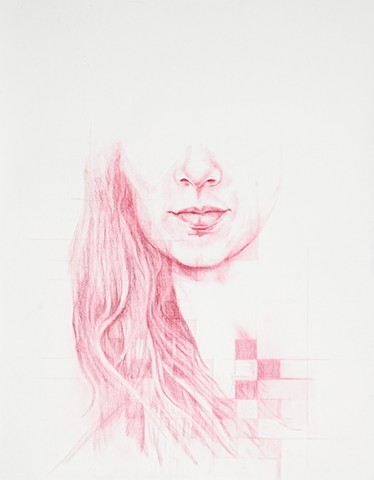 red, colored pencil, drawing, beautiful, girl, women, feminist, pixelate, pixel, art, fine art, hi fructose, juxtapose, new contemporary art, contemporary, sexy, cool, geometric, artist, Colorado, unknown, dreams, memory, temporary, transience, fade, deat