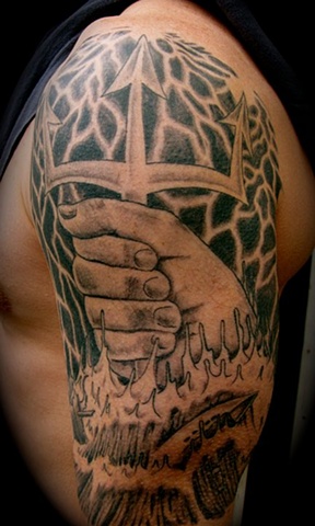 neptune poseidon tattoo steven williamson tattoo artist providence rhode island (ri) tattoo Rhode Island Providence