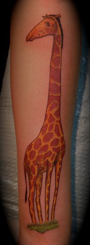 Providence Rhode Island RI animal tattoo giraffe cartoon