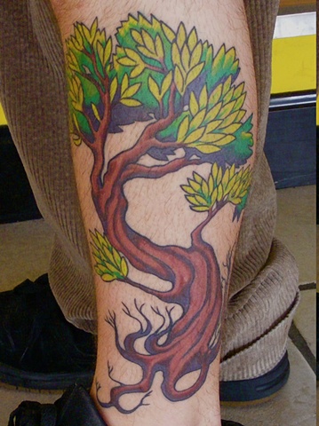 Tree Leg tattoo steven williamson tattoo artist providence rhode island (ri) tattoo Rhode Island Providence