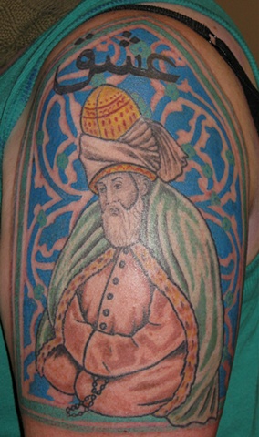 holy man Rumi tattoo steven williamson tattoo artist providence rhode island (ri) tattoo Rhode Island Providence