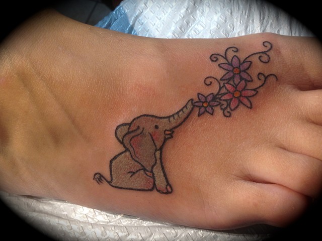 Providence, Prov, RI, Rhode Island, New England, Mass, Art Freek Tattoo, Good Tattoos elephant foot tattoo