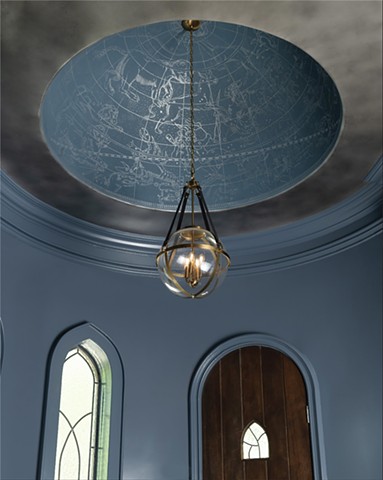 Celestial Dome in Silver on Blue for Soderstrom