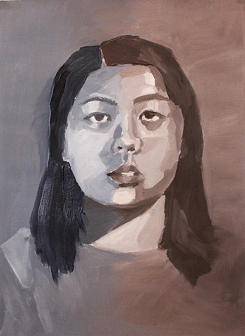 Student Work 3
Class: Introduction to Painting
Assignment: Self-Portrait Temperature
14" x 10" 
Oil on Paper