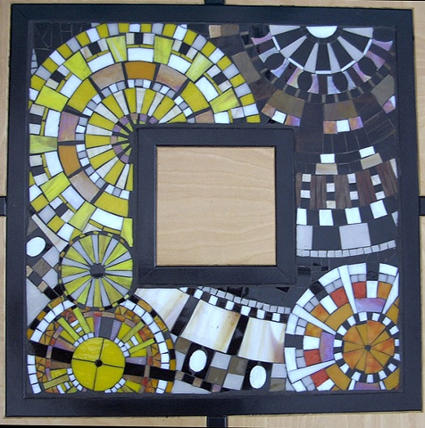 Glass mosaic table inlay by Kate Jessup