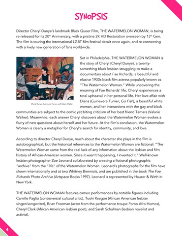 The Watermelon Woman - Press Notes Sample Page 3