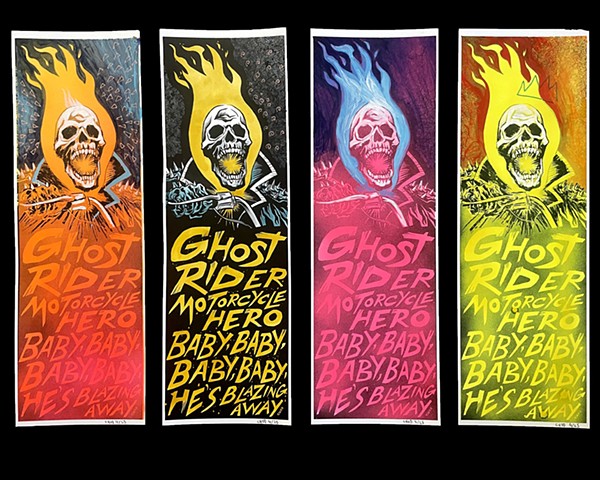 Ghost Rider Hand Painted Prints# 4